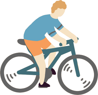 Illustration of person riding a bike
